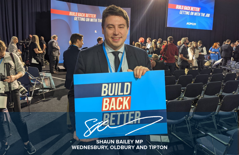 Shaun Bailey MP Attends Conservative Party Conference 2021 | Shaun Bailey