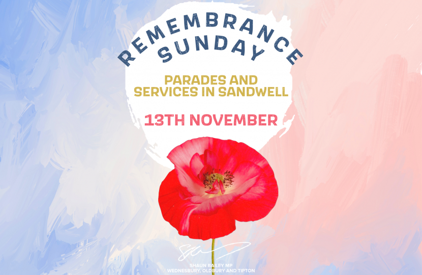 Remembrance Sunday parades and services in Sandwell. 