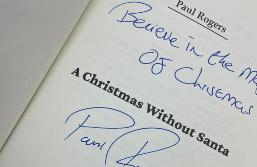 "A Christmas Without Santa" written by local constituent, Paul Rogers. 