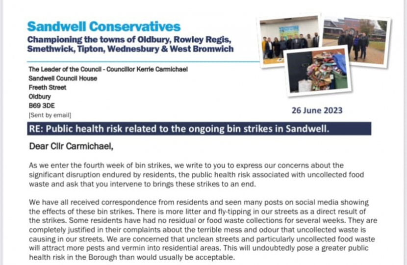 Sandwell Bin Strikes Letter