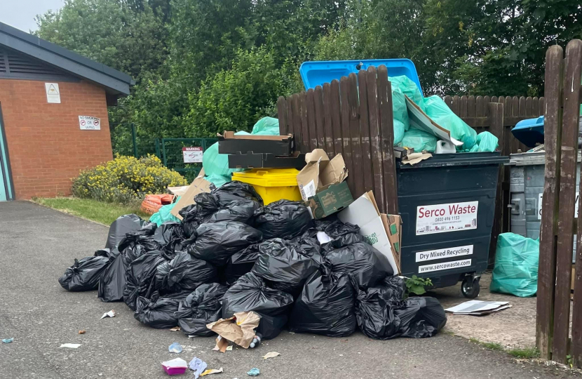 Rubbish left following the strikes (in West Brom)