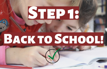 Step 1: Back to school! Tick graphic