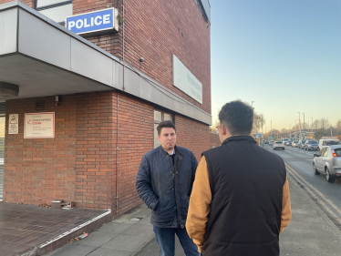 Shaun outside of Wednesbury Police station