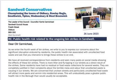 Sandwell Bin Strikes Letter