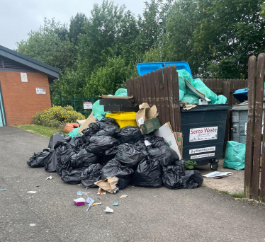 Rubbish left following the strikes (in West Brom)