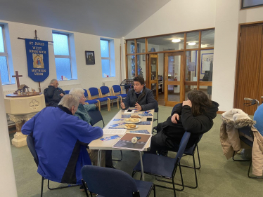 Shaun with residents discussing local issues