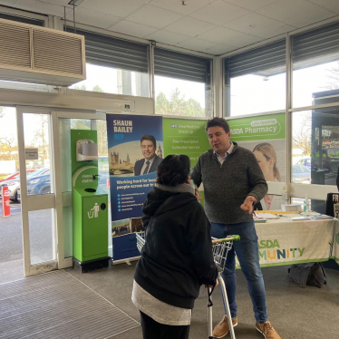 Shaun at supermarket stall Tipton